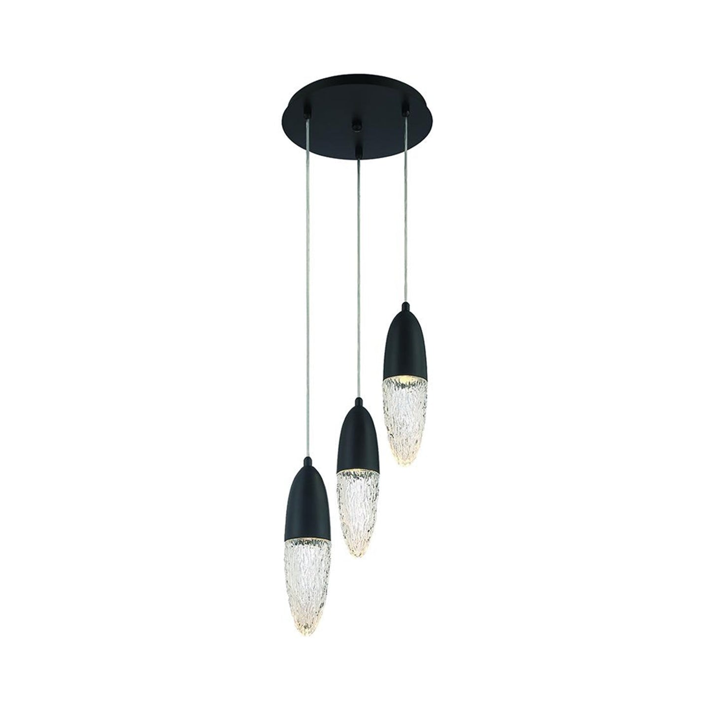 Ecrou Chandelier in Black (3-Light).