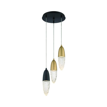 Ecrou Chandelier in Black/Gold (3-Light).