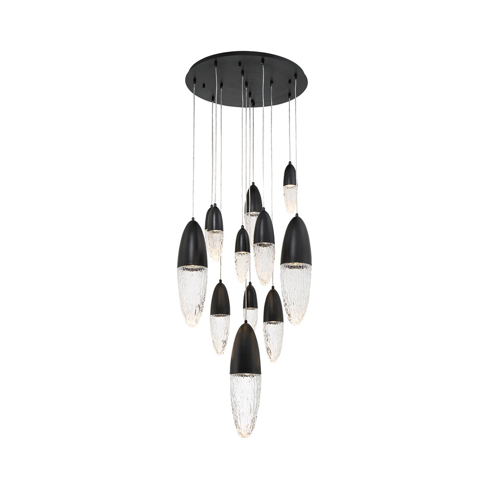 Ecrou Chandelier in Black (12-Light).
