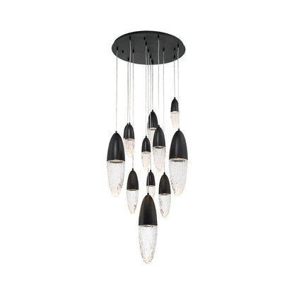 Ecrou Chandelier in Black (12-Light).