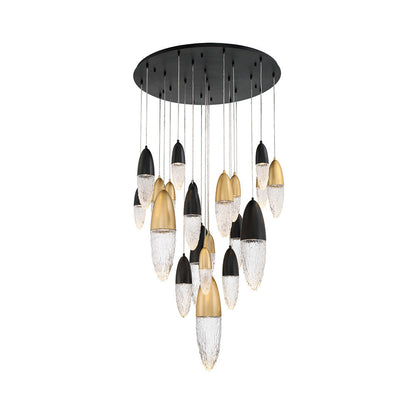 Ecrou Chandelier in Black/Gold (22-Light).