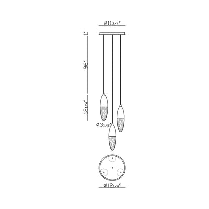 Ecrou Chandelier - line drawing.
