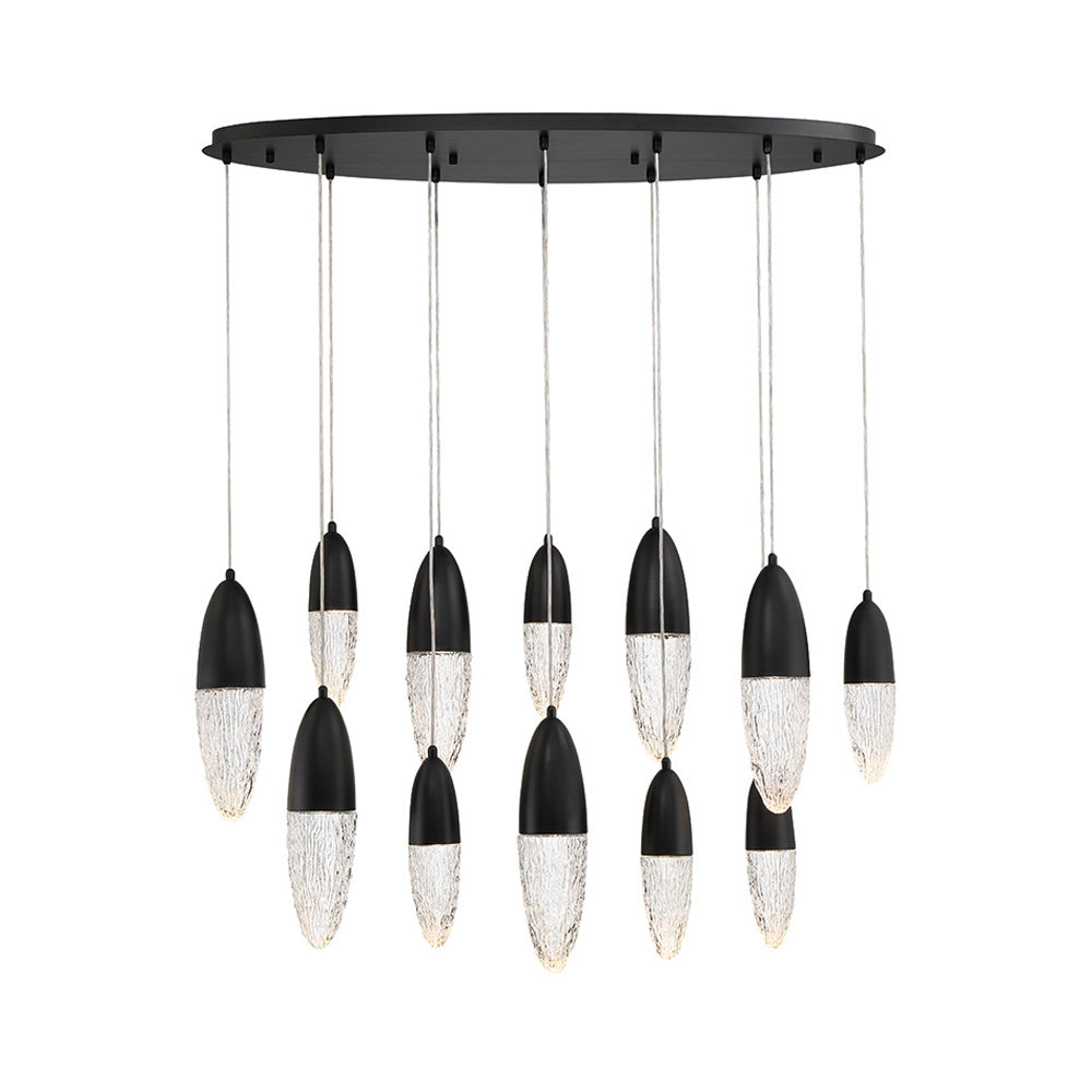 Ecrou Oval Chandelier in Black.