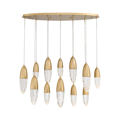 Ecrou Oval Chandelier in Gold.