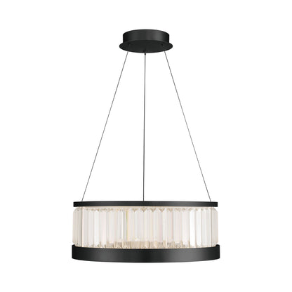 Empra LED Chandelier in Matte Black (24-Inch).