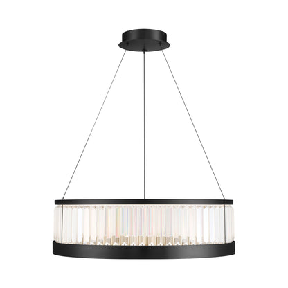 Empra LED Chandelier in Matte Black (30-Inch).