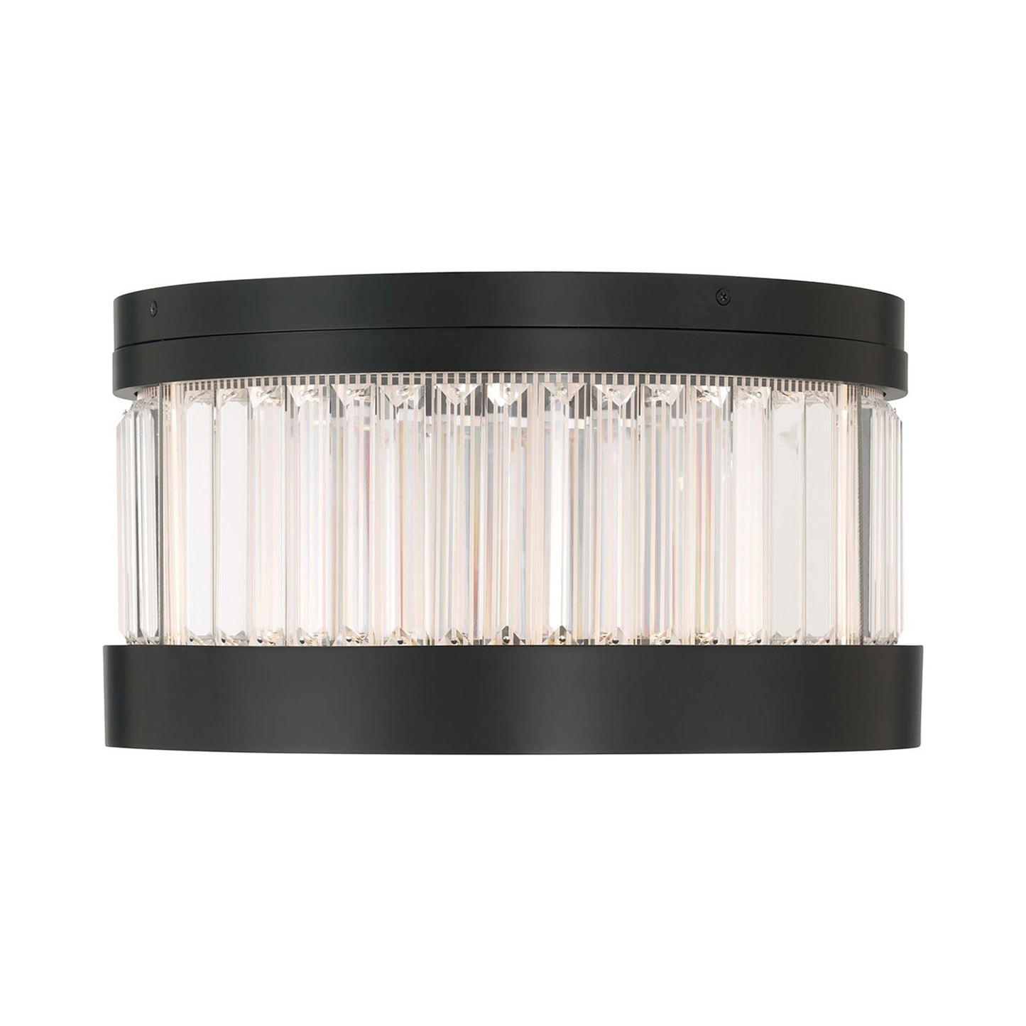 Empra LED Flush Mount Ceiling Light in Matte Black (15.75-Inch).
