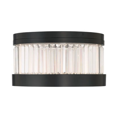 Empra LED Flush Mount Ceiling Light in Matte Black (15.75-Inch).