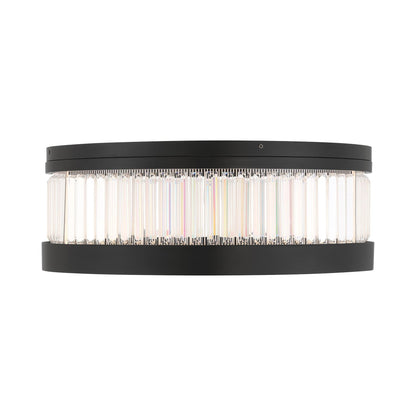 Empra LED Flush Mount Ceiling Light in Matte Black (23.5-Inch).