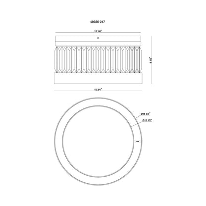 Empra LED Flush Mount Ceiling Light - line drawing.