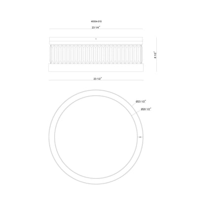 Empra LED Flush Mount Ceiling Light - line drawing.