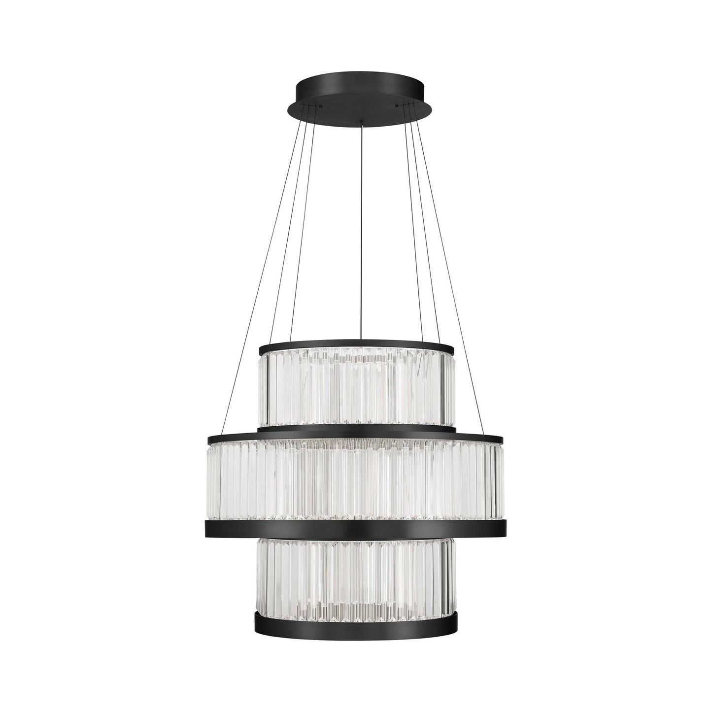 Empra LED Ring Chandelier in Matte Black (3-Light).