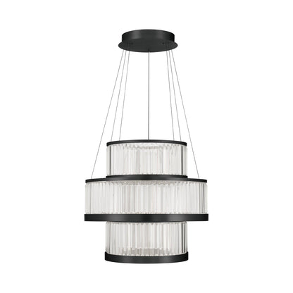 Empra LED Ring Chandelier in Matte Black (3-Light).
