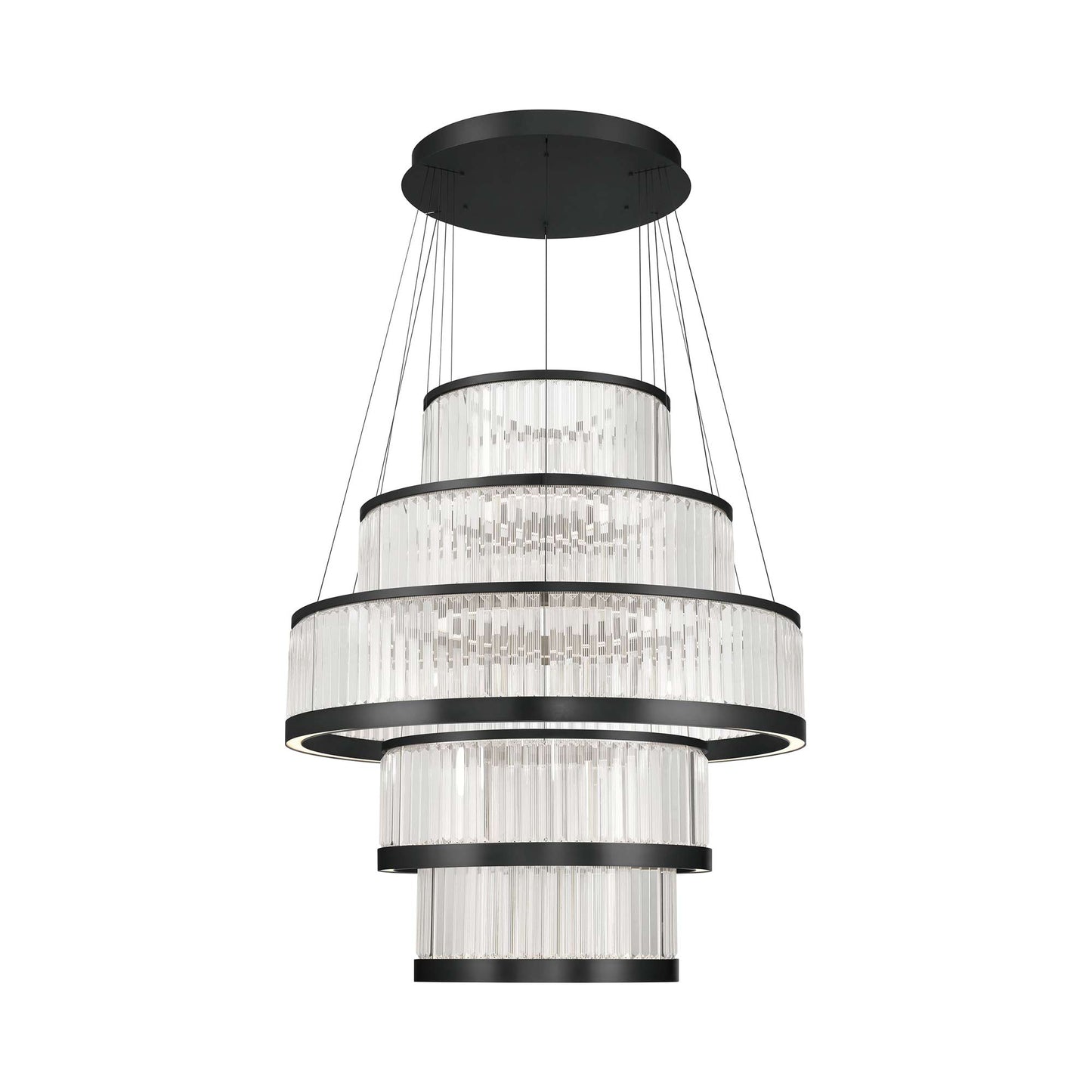 Empra LED Ring Chandelier in Matte Black (5-Light).