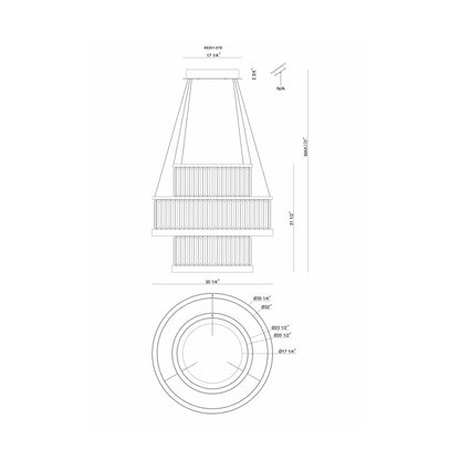 Empra LED Ring Chandelier - line drawing.