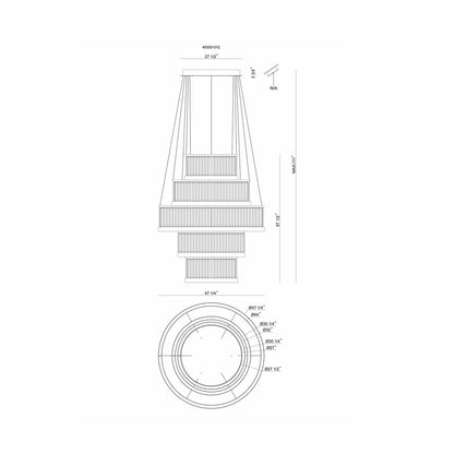 Empra LED Ring Chandelier - line drawing.