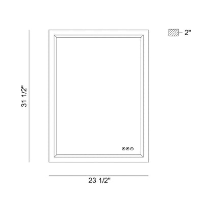 Eris LED Wall Mirror - line drawing.