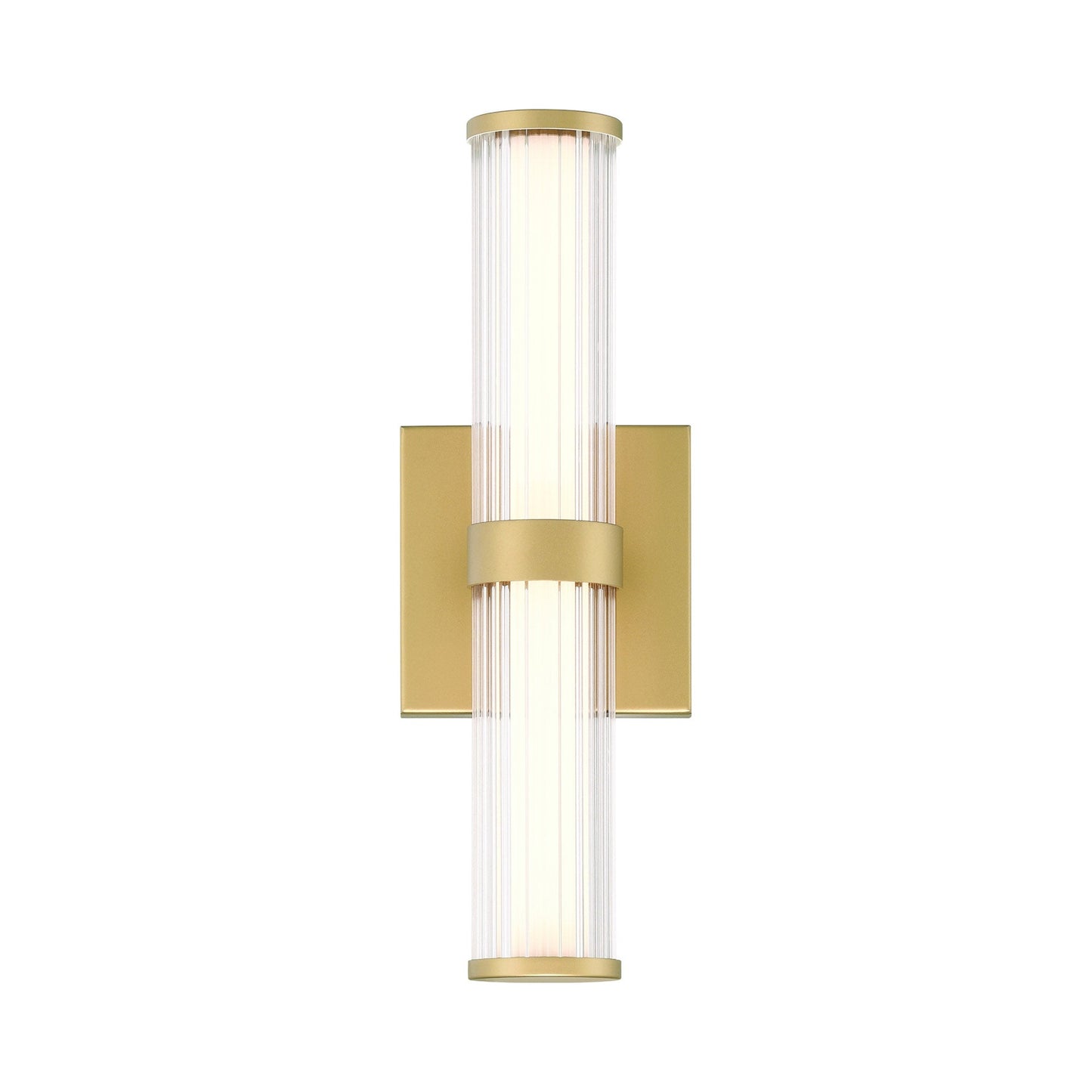 Fayton Outdoor LED Wall Light in Matte Gold (14-Inch).