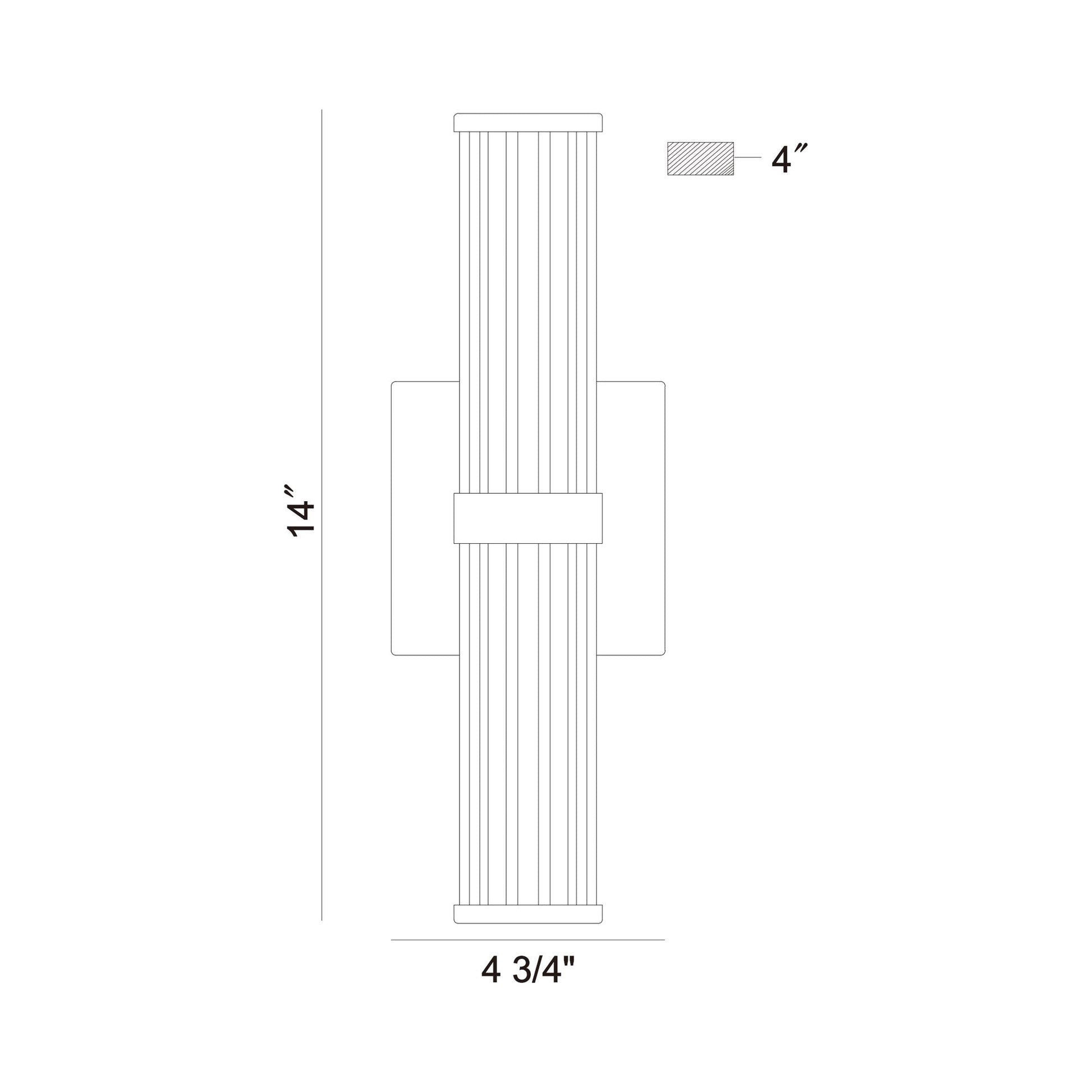 Fayton Outdoor LED Wall Light - line drawing.