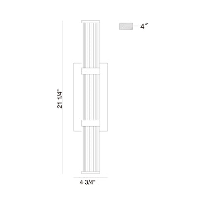 Fayton Outdoor LED Wall Light - line drawing.