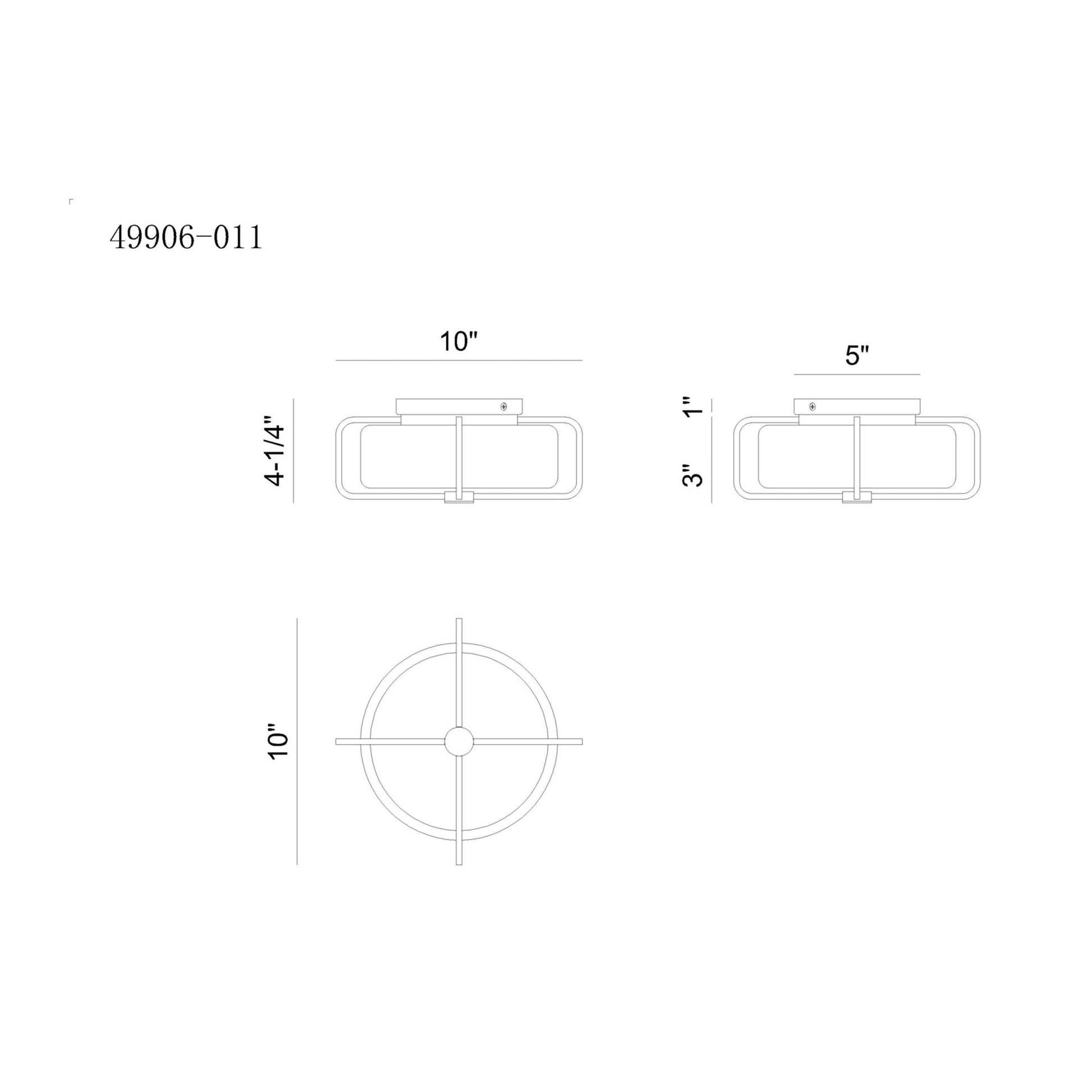 Florin Outdoor LED Flush Mount Ceiling Light - line drawing.