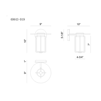 Florin Outdoor LED Wall Light - line drawing.
