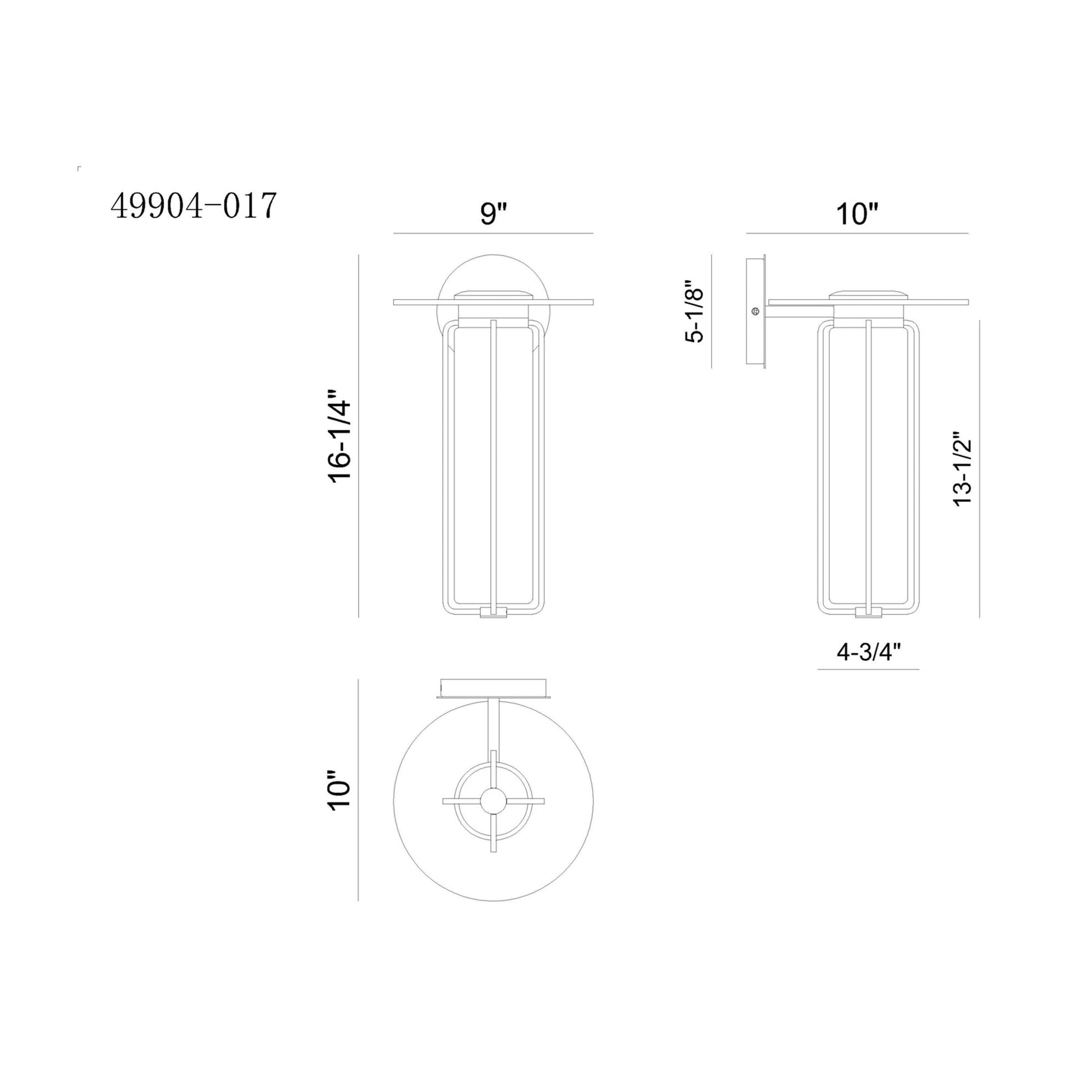 Florin Outdoor LED Wall Light - line drawing.