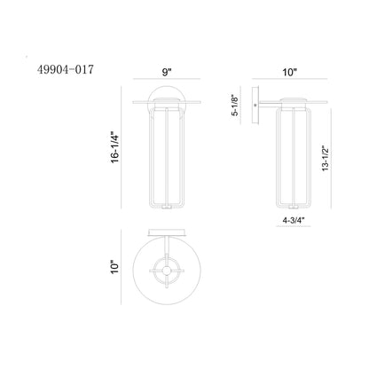 Florin Outdoor LED Wall Light - line drawing.