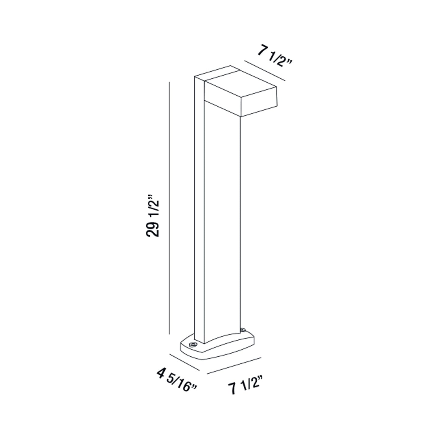 Fosfora Outdoor LED Path Light - line drawing.