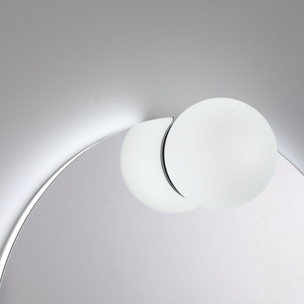 Gia Round LED Wall Mirror in Detail.