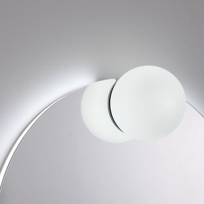 Gia Round LED Wall Mirror in Detail.