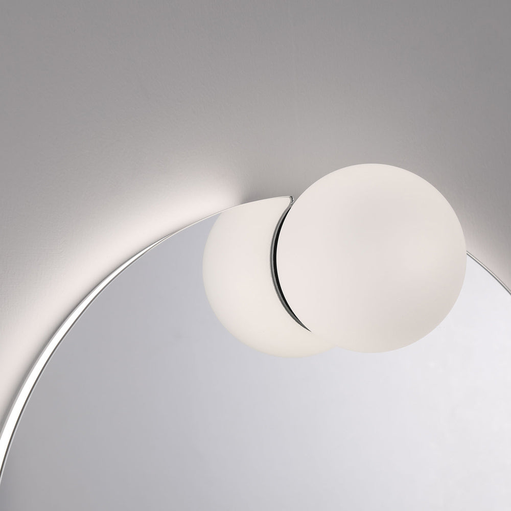Gia Round LED Wall Mirror in Detail.