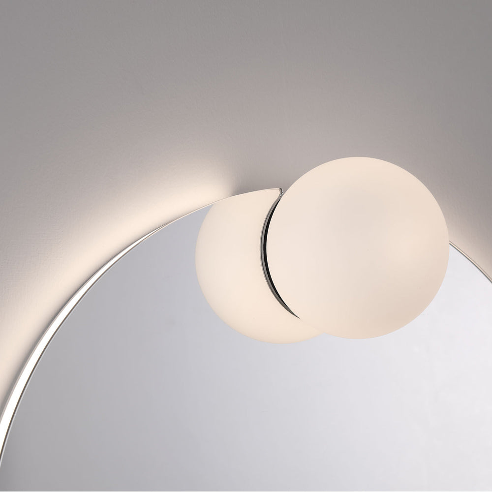 Gia Round LED Wall Mirror in Detail.