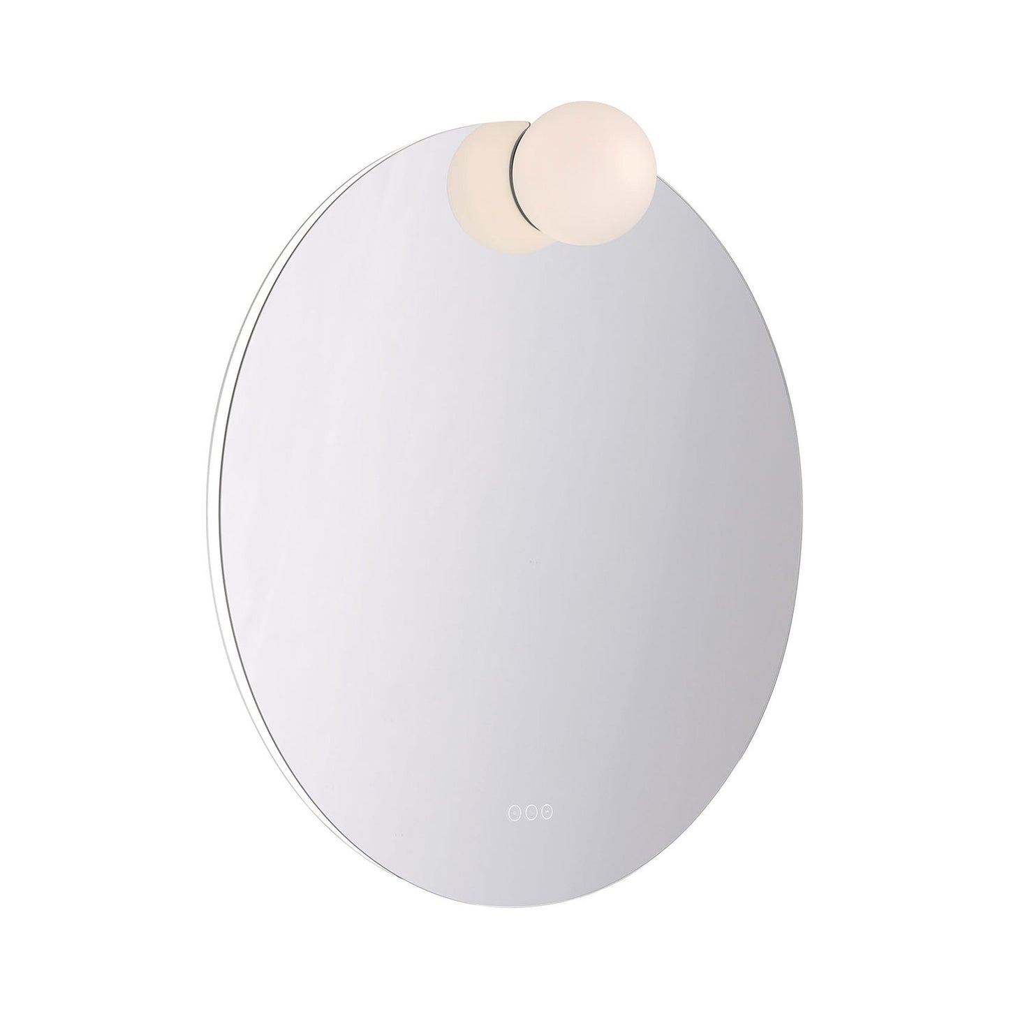 Gia Round LED Wall Mirror in Detail.