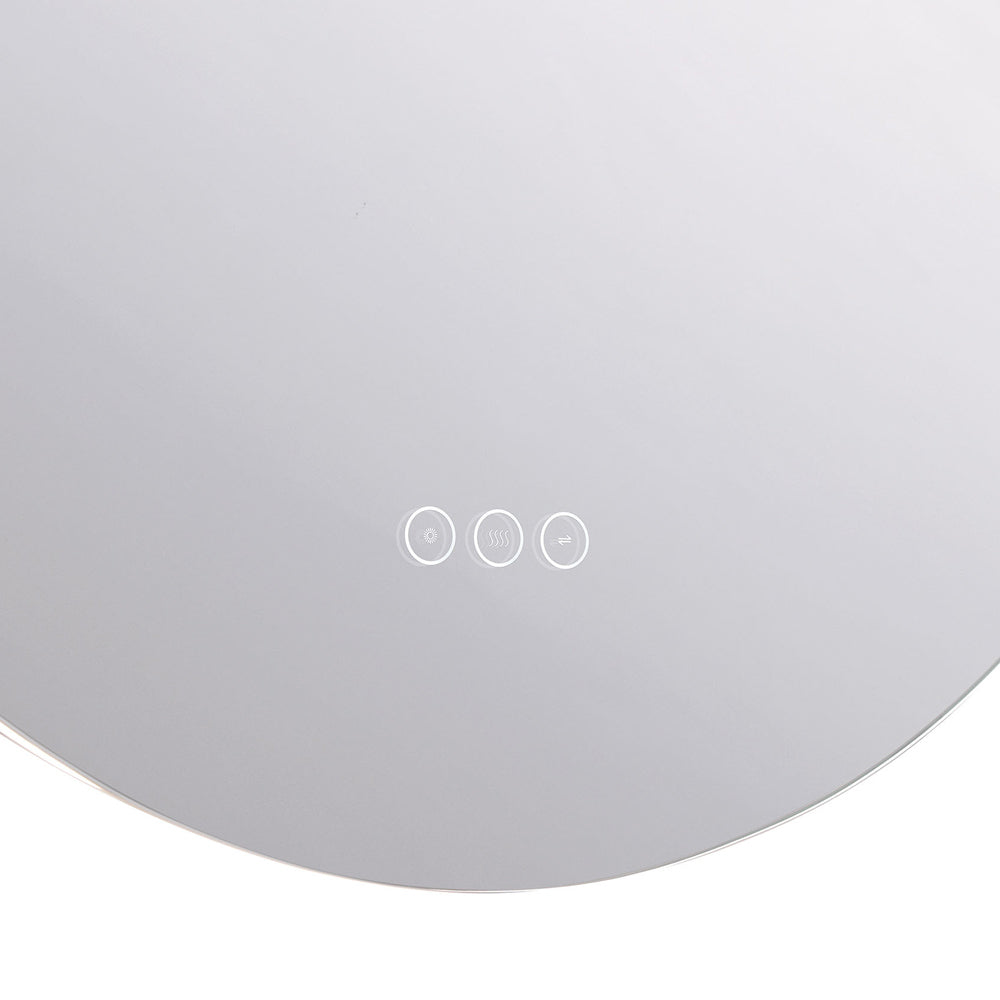 Gia Round LED Wall Mirror in Detail.