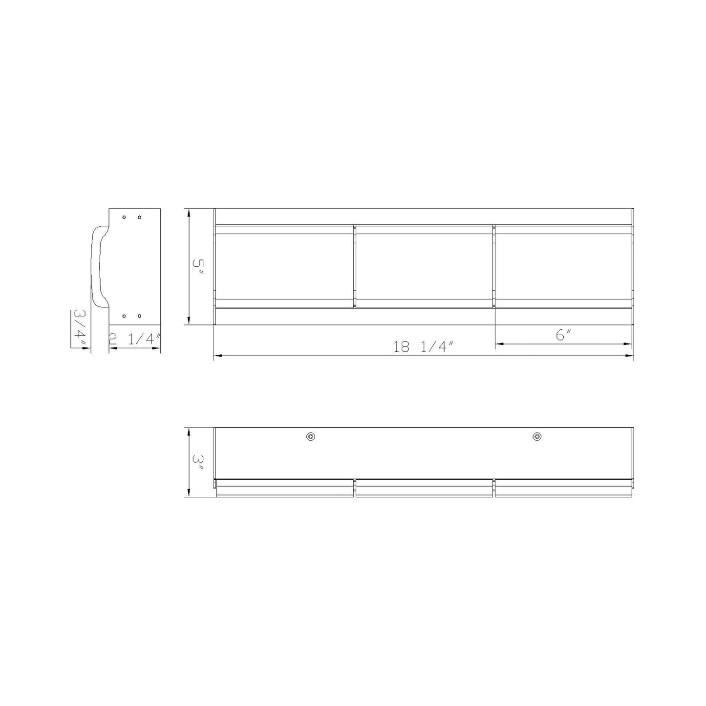 Gibraltar LED Bath Vanity Light - line drawing.