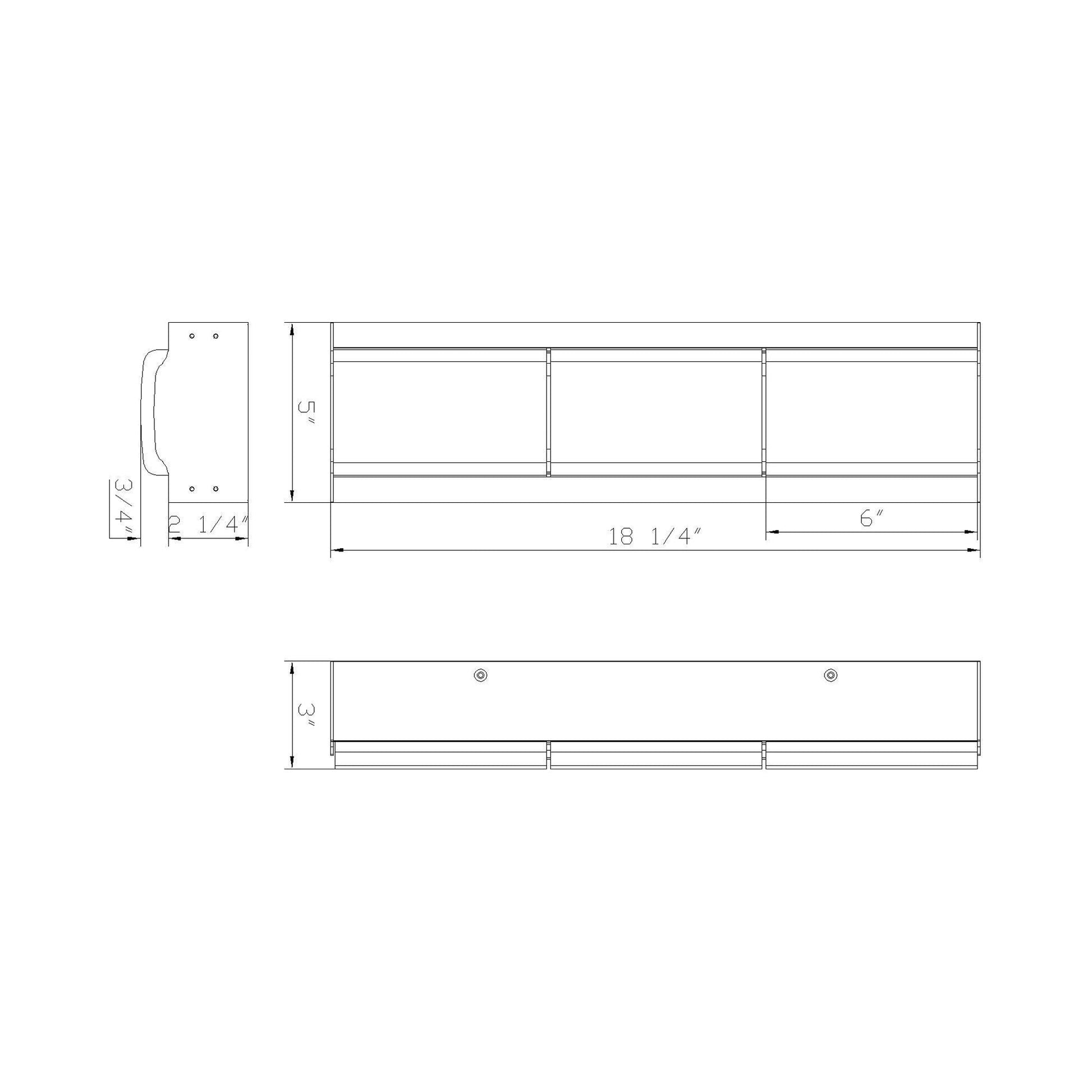 Gibraltar LED Bath Vanity Light - line drawing.