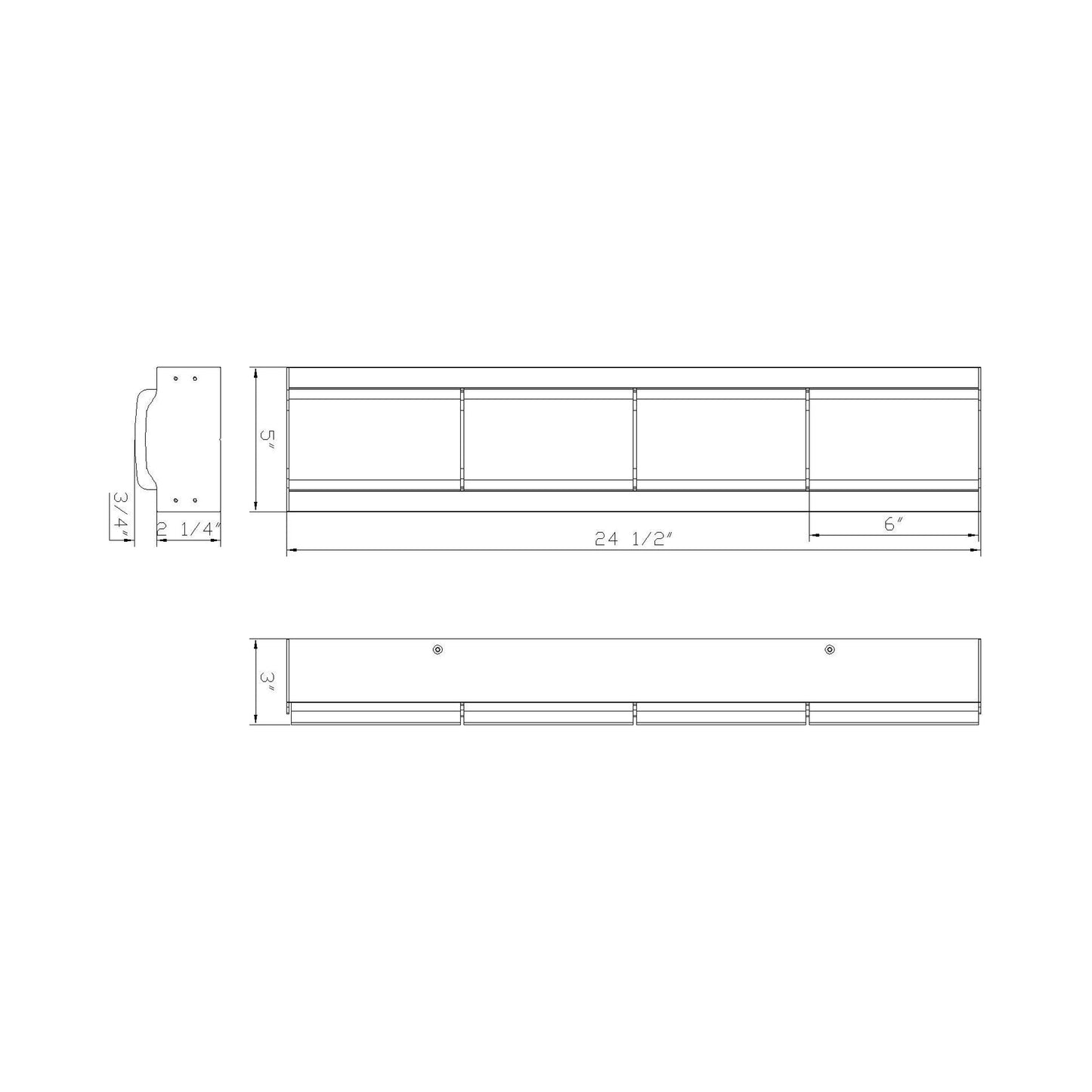 Gibraltar LED Bath Vanity Light - line drawing.