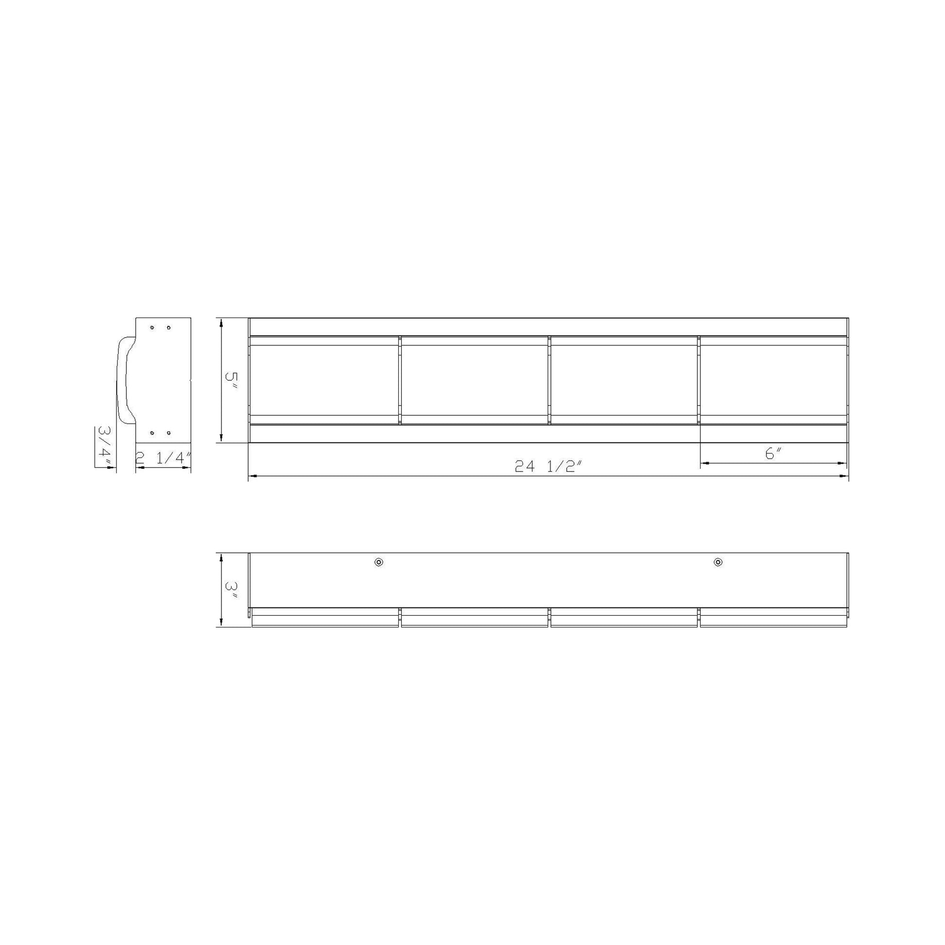 Gibraltar LED Bath Vanity Light - line drawing.