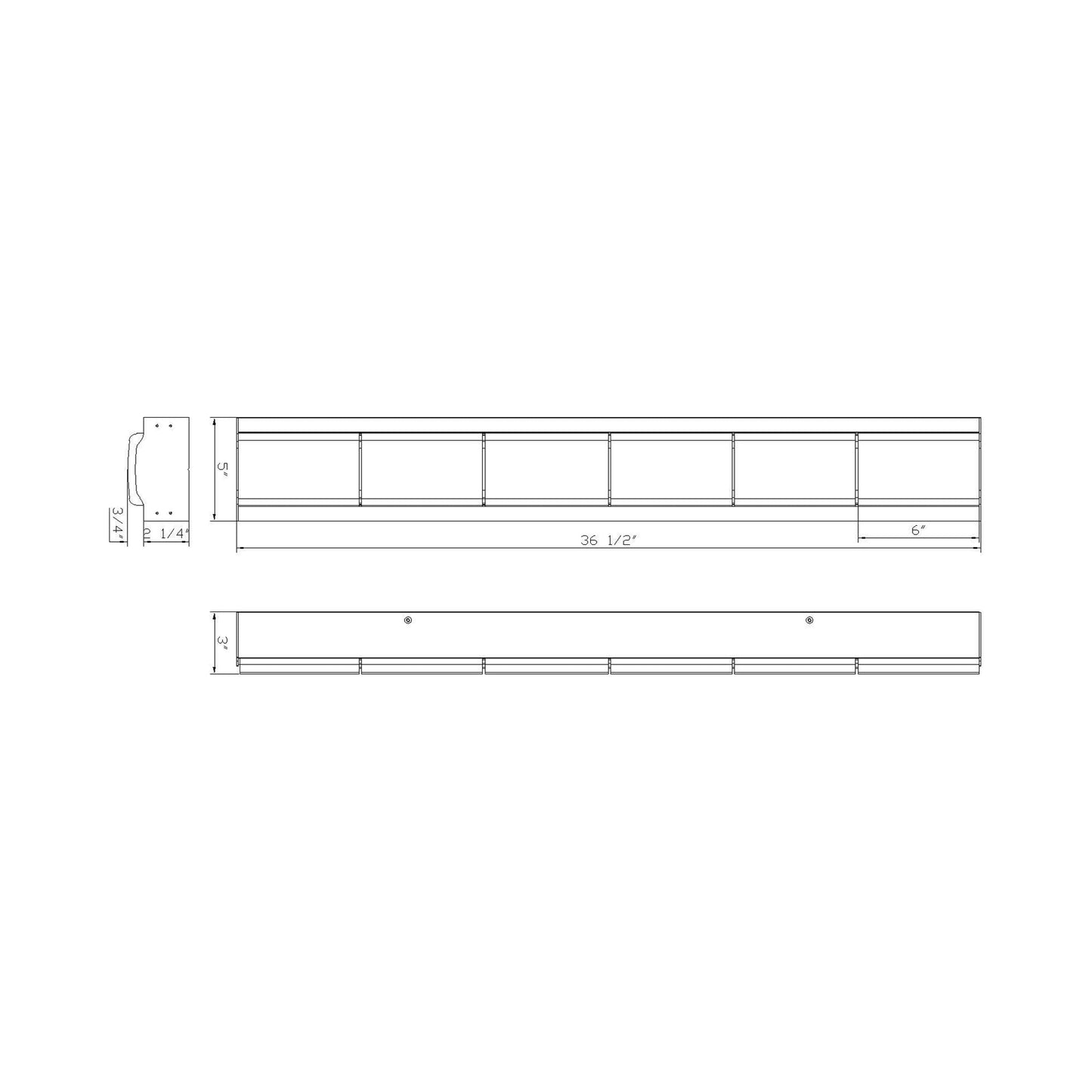 Gibraltar LED Bath Vanity Light - line drawing.