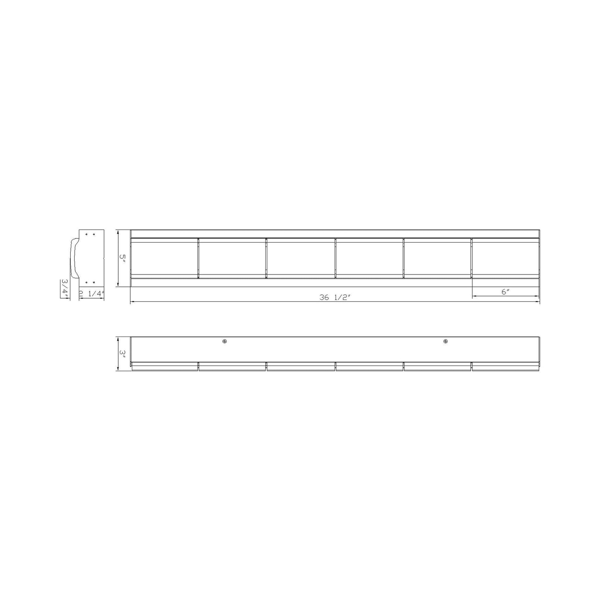 Gibraltar LED Bath Vanity Light - line drawing.