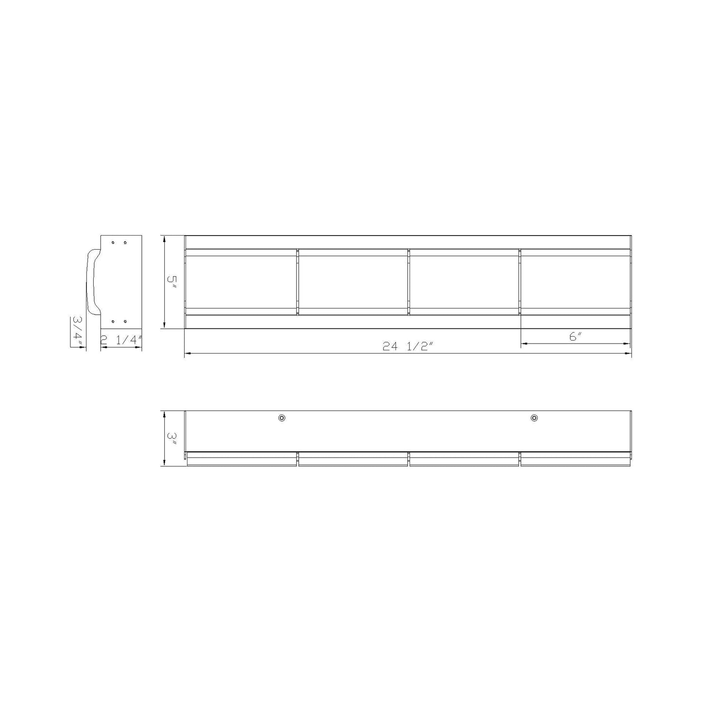 Gibraltar Outdoor LED Wall Light - line drawing.