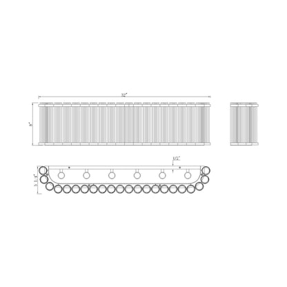 Glasbury Bath Vanity Light - line drawing.