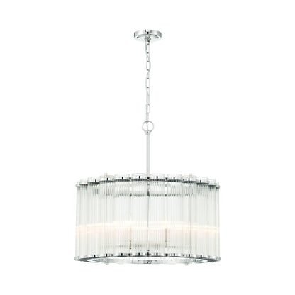 Glasbury Chandelier in Polished Nickel (6-Light).