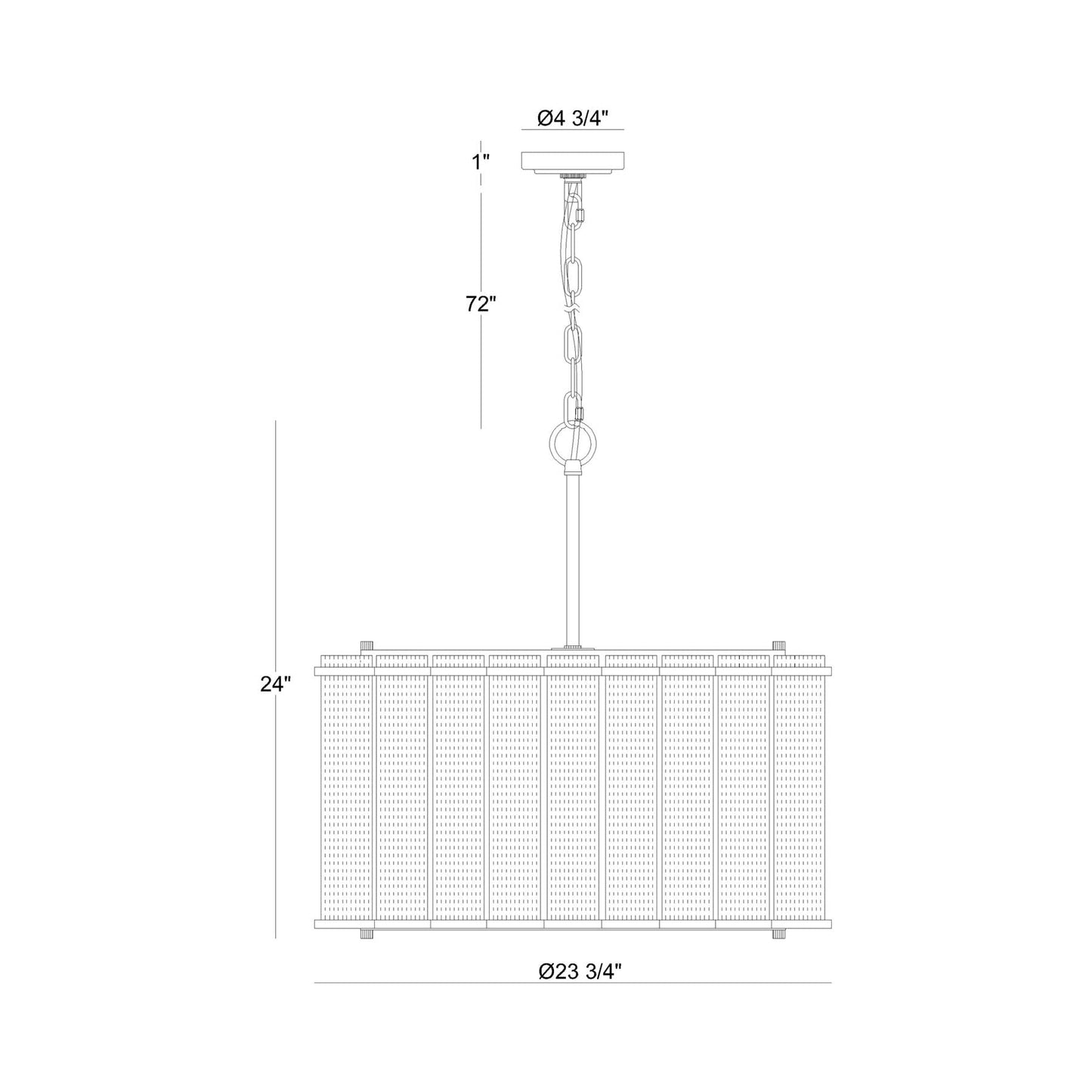 Glasbury Chandelier - line drawing.