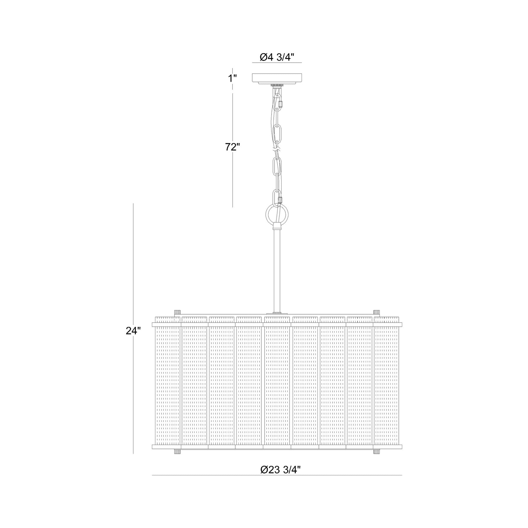 Glasbury Chandelier - line drawing.