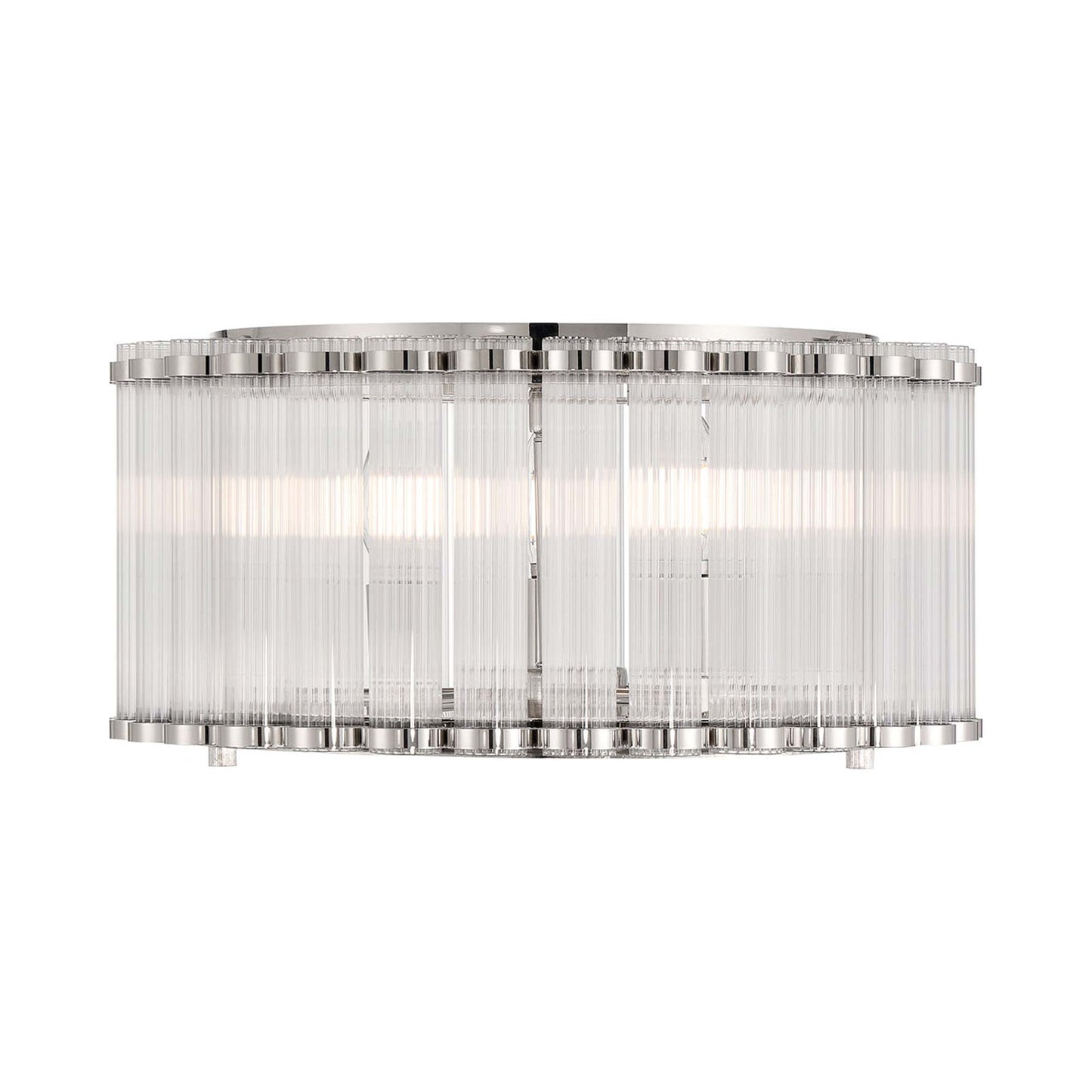 Glasbury Flush Mount Ceiling Light in Polished Nickel (5-Light).