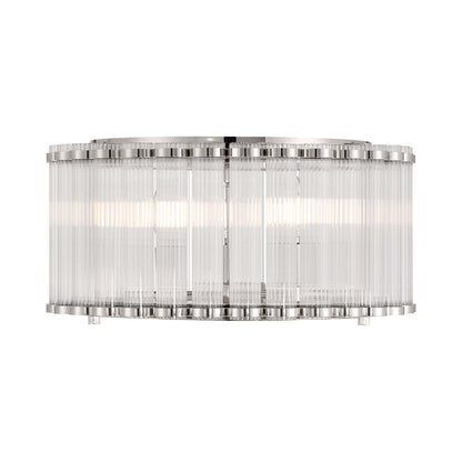 Glasbury Flush Mount Ceiling Light in Polished Nickel (5-Light).