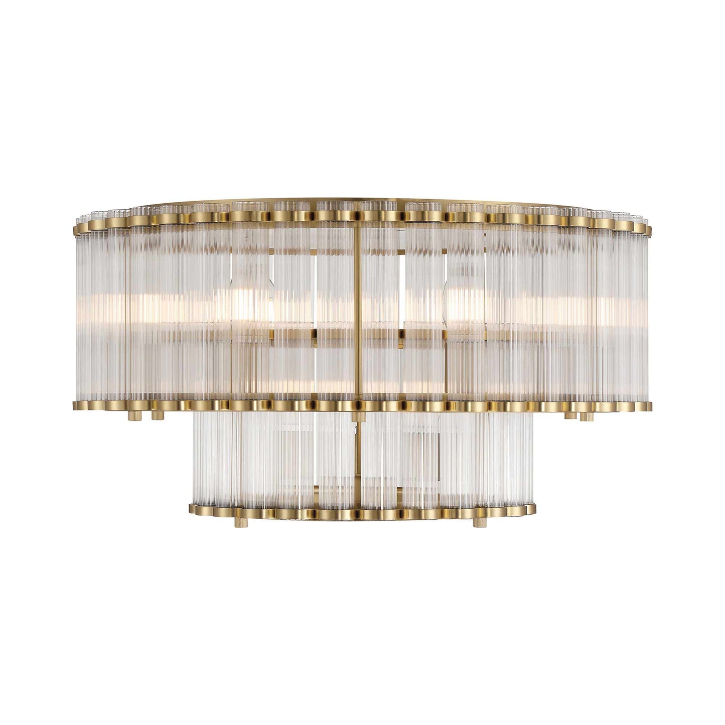 Glasbury Flush Mount Ceiling Light in Gold (9-Light).