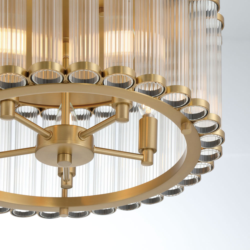 Glasbury Flush Mount Ceiling Light in Detail.